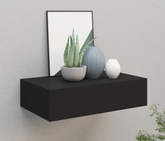 Veggmontert skuffehylle svart 40x23,5x10 cm MDF Veggmontert skuffehylle svart 40x23,5x10 cm MDF