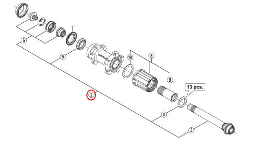 Shimano WH 6800 Akselsett Bak