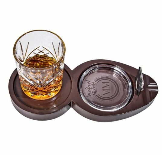 Whisky og Sigarsett med Glass og Askebeger