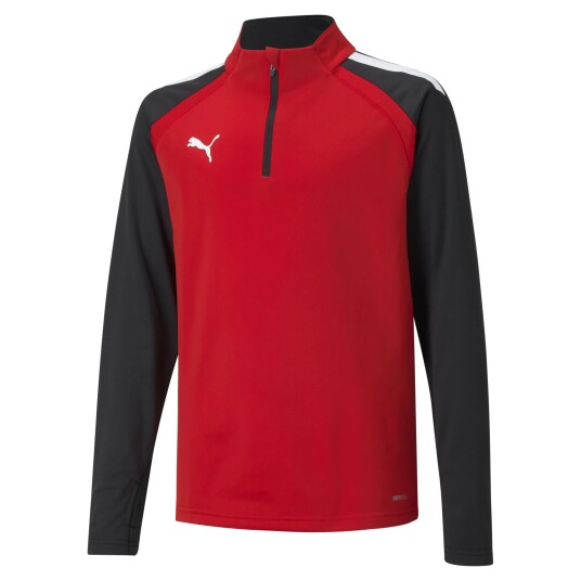 Puma teamLIGA 1/4 Zip Top Jr, treningsgenser junior 116 Puma Red-puma Black