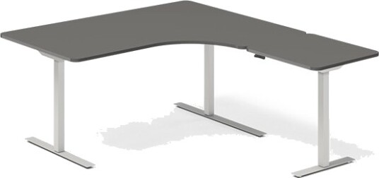 Hæve-Sænkebord Dna, Antracit 1800X2000 Mm Højre 3-Ben/Sort