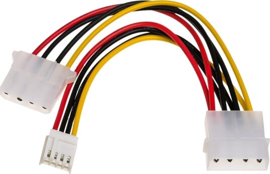 Akyga - Strømadapter - 4-Pin Intern Strøm (Hunn) Til 4-Pin Intern Strøm, 4-Pin Mini-Strømkontakt - 15 Cm
