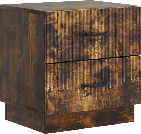  Nattbordskap Røkt Eik 43 x 34,5 x 44,5 cm Konstruert tre