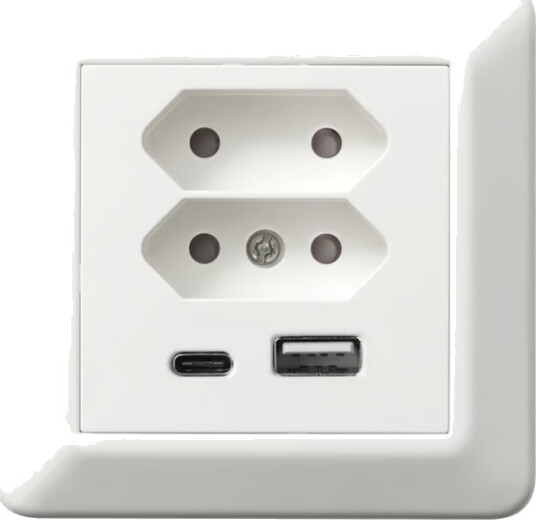 Lanse Stikkontakt 2xEuro og 3A USB A+C