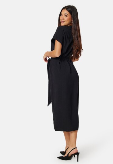 BUBBLEROOM Matilde Wrap Dress Black XS