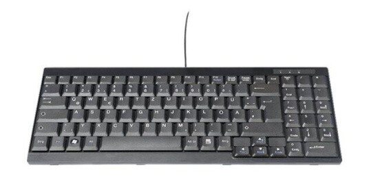 DIGITUS DS-72000GE - keyboard - German - black - Tastatur - Tysk - Svart