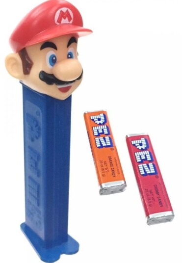 Super Mario Pez Dispenser med 2 Pakker