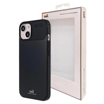 Saii Karbonfiber iPhone 13 Mini TPU Deksel Svart
