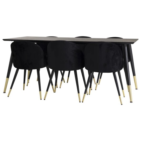 Venture Home Spisegruppe Venture Home Dipp med 6 Velvet Stoler GR850