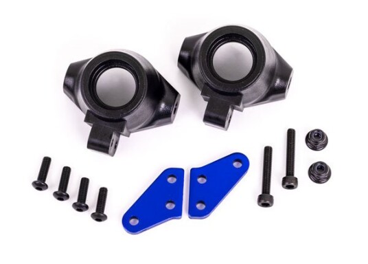 Traxxas 9637X Steering Blocks + Arms Alu Blue Pair Sledge