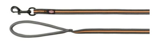 Trixie Fusion Tracking Leash Rubberised Mxl: 3 M/17 Mm Graphite/Papaya