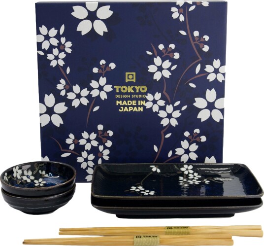 Tokyo design studio Sakura sushisett 6 deler, cobalt blue