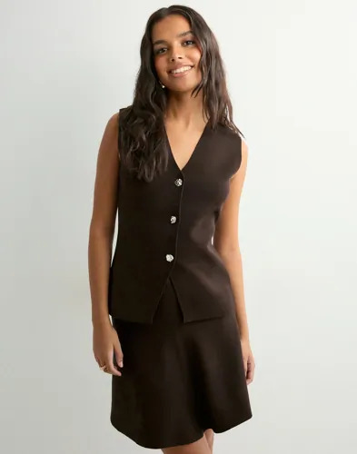 Neo Noir Brun Sway Smooth Knit Waistcoat