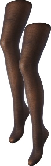 Pieces New Nikoline 20 Den 2 Pack Tights Brun L/XL