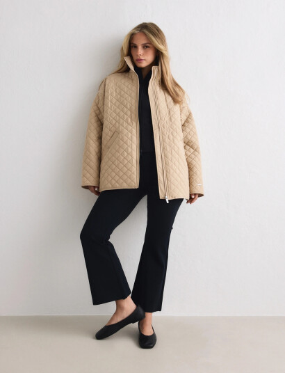 aim´n Oversized Quilted Jacket Beige XS aim´n Oversized Quilted Jacket Beige XS