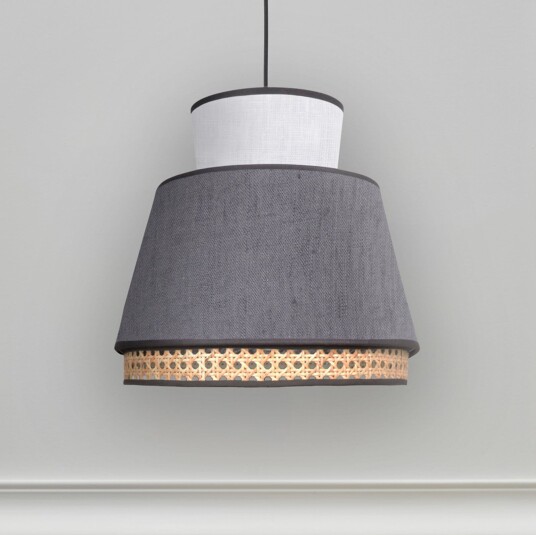 Pendellampe MARKET SET Singapour XM dimmbar Svart Stue Stoff / Tekstil Design 23 Svart