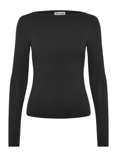 Weekday Open Back Long Sleeve Top Black XL