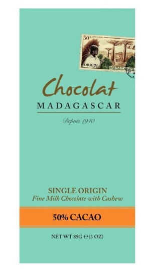 Chocolat Madagascar Fine Milk Chocolate with Cashew 50%