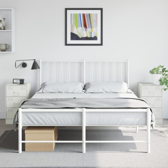  Nattbord 2 stk hvit 34,5x39x62 cm stål 841786