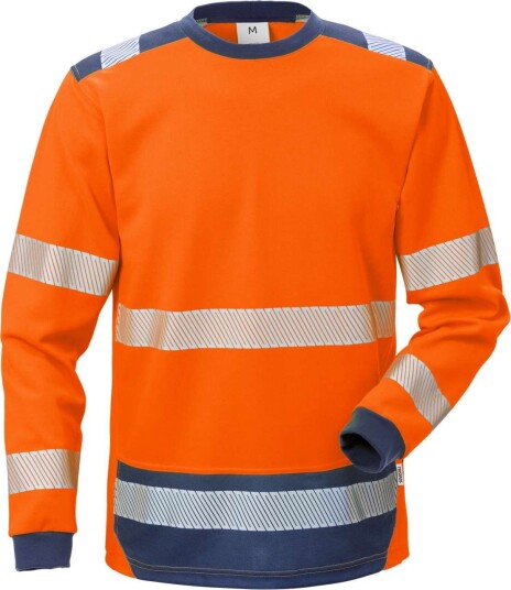 Fristads T-Shirt Långärmad 7724 Thv, Klass 3 Varsel Orange/marinblå 2xl