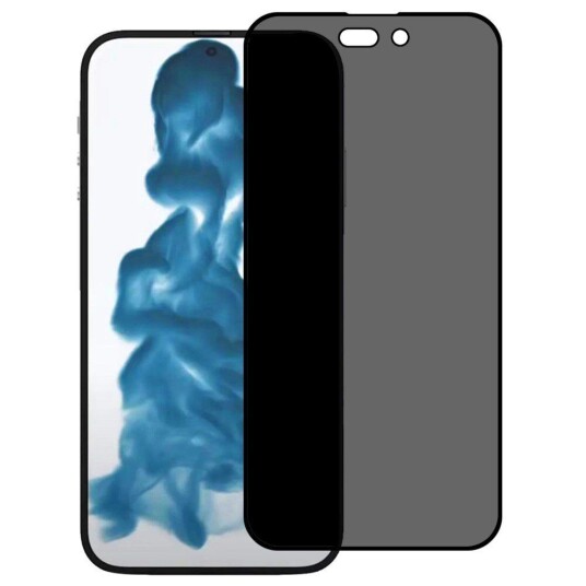 INCOVER IPhone 14 Pro Anti-Peep Skjermbeskytter - Herdet glass - Gjennomsiktig m. Svart Kant