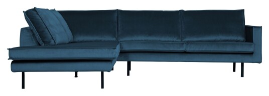 BePureHome Rodeo Sofa m/Venstrevendt sjese - Blå Velur