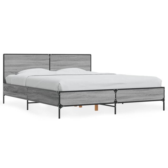 Sengeramme sonoma eik 160x200 cm konstruert tre og metall 8721102613067