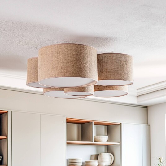 Euluna Lodge taklampe 6 lyskilde jute