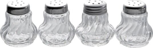 APS Ministrøer; 3.5x4 cm ØxH; Sølvfarge/Transparent; 4 Stykk / Forpakning