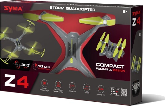 Syma Z4 Storm Droner med LED-lys og USB-lading - Sammenleggbar, 10 minutter flytid Syma Z4 Storm Droner med LED-lys og USB-lading - Sammenleggbar, 10 minutter flytid