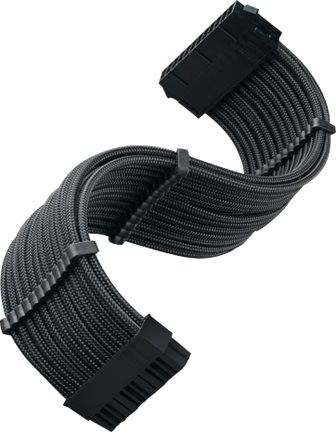 Silverstone Pp07e - Strømforlengelseskabel - 24-Pins Atx (Hunn) Til 24-Pins Atx (Hann) - 30 Cm - Svart