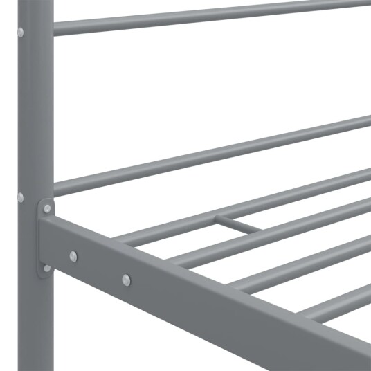 vidaXL Himmelsengeramme grå metall 90x200 cm