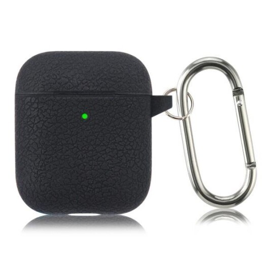 Deksel med karabinkrok til AirPods 1 / 2 Svart Deksel med karabinkrok til AirPods 1 / 2 Svart
