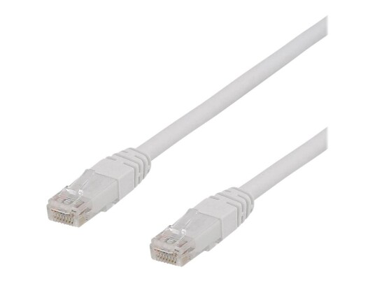 Deltaco Cat6a 20m U/UTP Nettverkskabel Hvit 500MHz