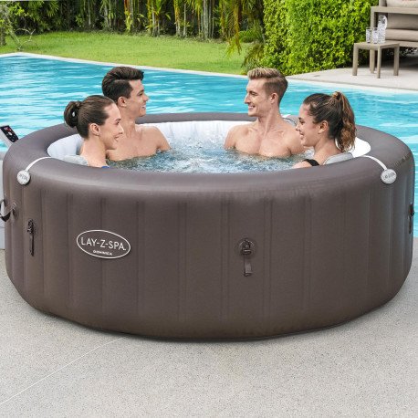 Lay-Z-Spa Dominica HydroJet 6 Brown 196x71cm Oppblåsbart Bestway Lay Z Spa Boblebad
