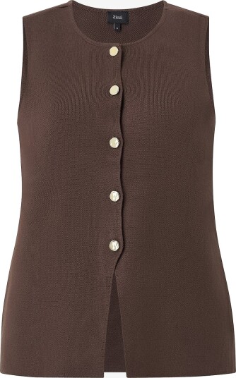 Zizzi Vest Mbirmingham S/L Waistcoat Brun
