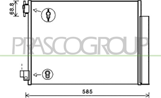 Kondensator, klimaanlegg PRASCO DA226C001 Kondensator, klimaanlegg PRASCO DA226C001