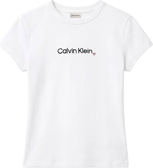 Calvin Klein Jeans Ss Slim Fit Heart Logo Tee White S