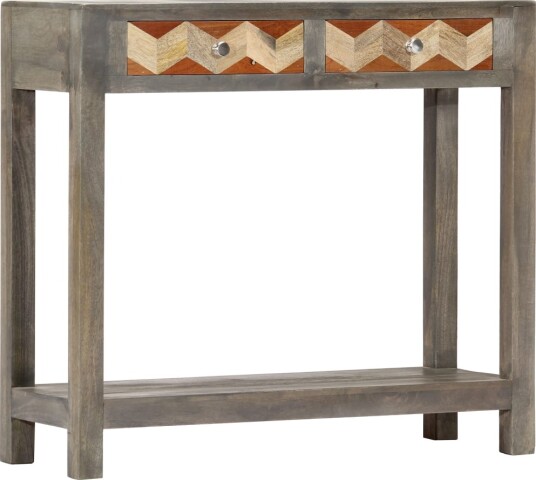 vidaXL Konsollbord grå 86x30x76 cm heltre mango