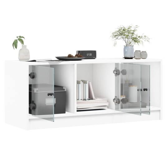 vidaXL TV-benk med dør hvit 102x37x42 cm 8721012213562