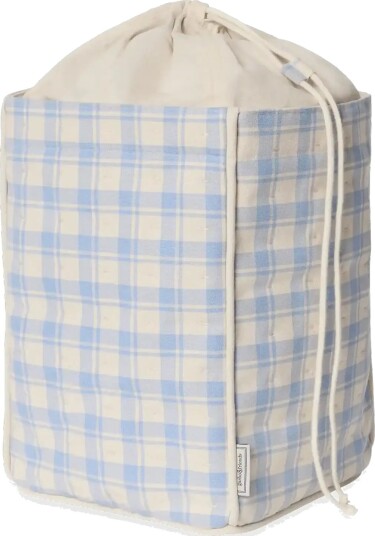 Garbo&Friends Plaid Sky Blue Storage Basket Medium Blue 24x35