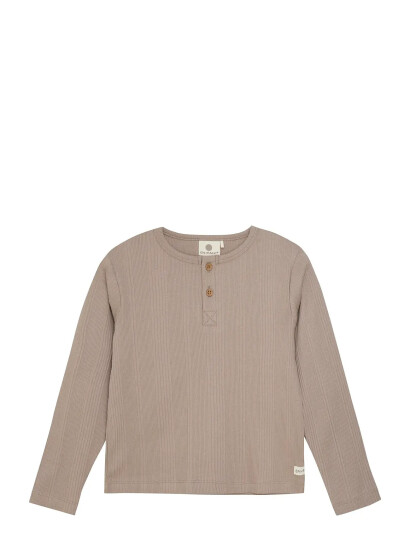 En Fant T Shirt Ls Rib Beige 110