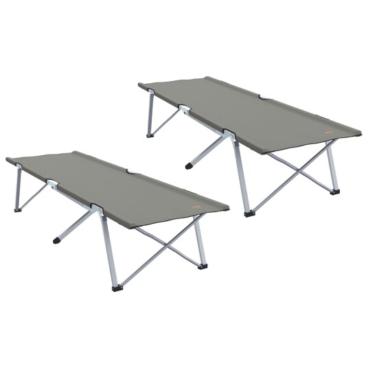 Sammenleggbar camping seng 2 pcs Grå 194 x 62,5 x 42,5 cm