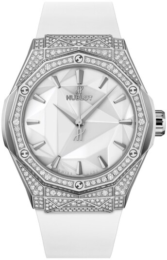 Hublot Dameklokke 550.NS.2200.RW.1604.ORL20 Classic Fusion Hvit/Gummi Hublot Dameklokke 550.NS.2200.RW.1604.ORL20 Classic Fusion Hvit/Gummi