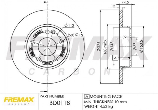 Bremseskive FREMAX BD 0118