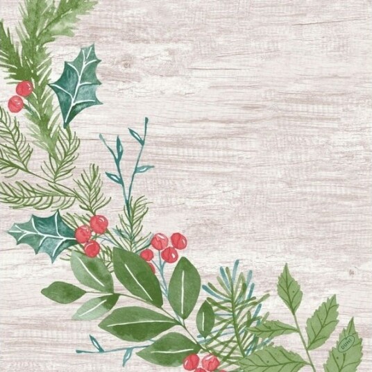 Middagsserviet Dunisoft Winter Greenery 1/4 Fold 40X40cm 6 Stk.
