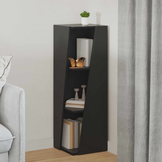 vidaXL Sidehylle Svart 33 x 32 x 100,5 cm Konstruert tre