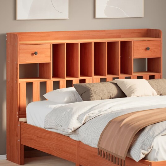 Hodegavl med oppbevaring voksbrun 150 cm heltre furu 8721158371379