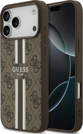 GUESS 4G Printed Stripes MagSafe case for iPhone 17 Pro Max - brown