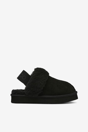 Bianco Innetøfler biaSweetie Flatform Elastic Slipper Faux Suede Svart